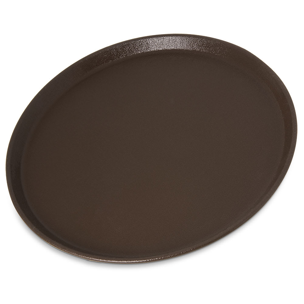 028-1400GR2076 14" Round Griptite™ 2 Serving Tray - Fiberglass, Brown
