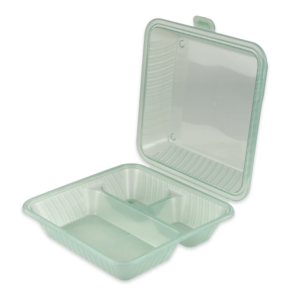 284-EC091JA 9" Square To Go Food Container, Polypropylene, Jade