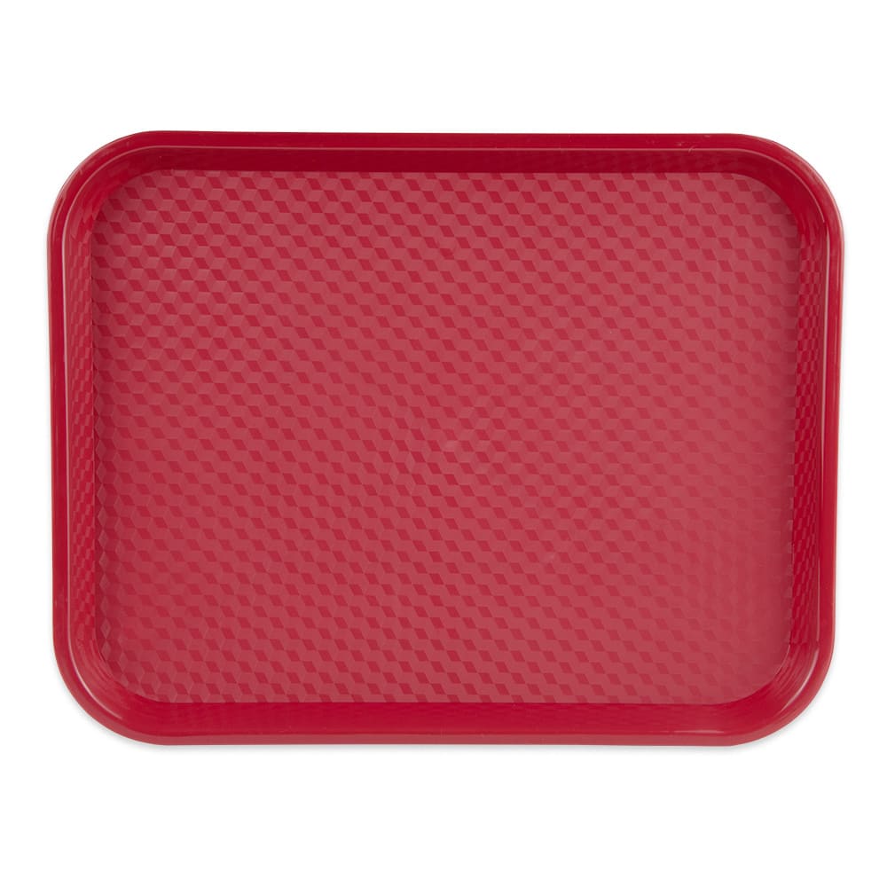 284-FT18R Plastic Fast Food Tray - 17 1/2"L x 14"W, Red