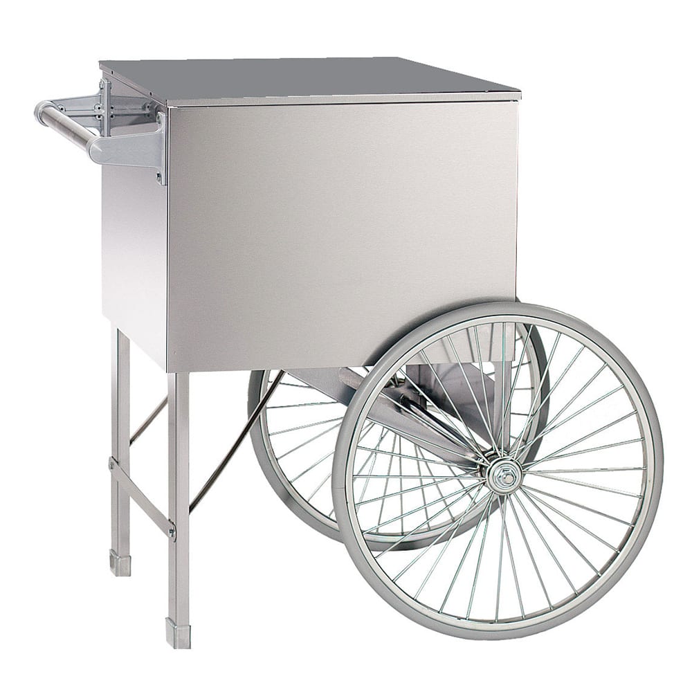 Global Solutions GS1516-C Cart w/ Storage Compartment for 16 oz Popcorn Machine - 20" Wheels, Stainless