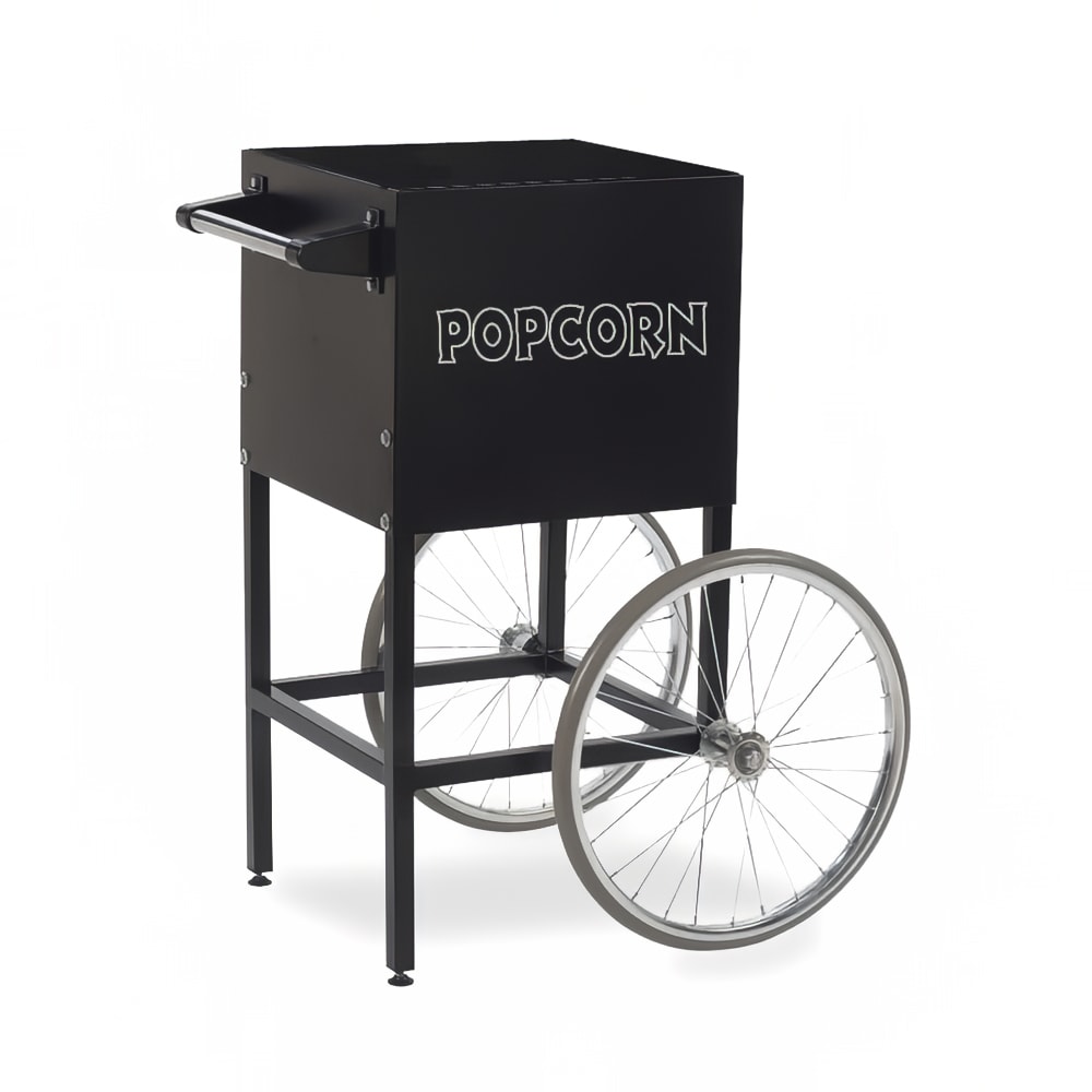 Global Solutions GS1504-C Cart w/ Storage Compartment for 4 oz Popcorn Machine - 18" Wheels, Black