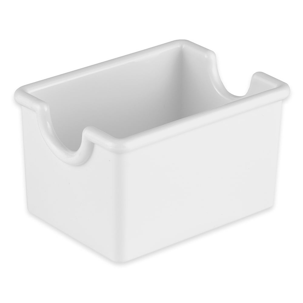 284-SC66W Rectangular Sugar Caddy - Plastic, White