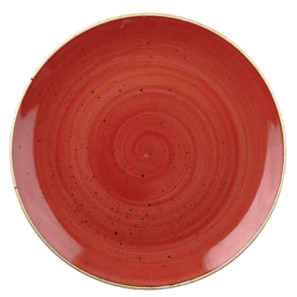 893-SBRSEVP81 8 2/3" Round Stonecast Plate - Ceramic, Berry Red