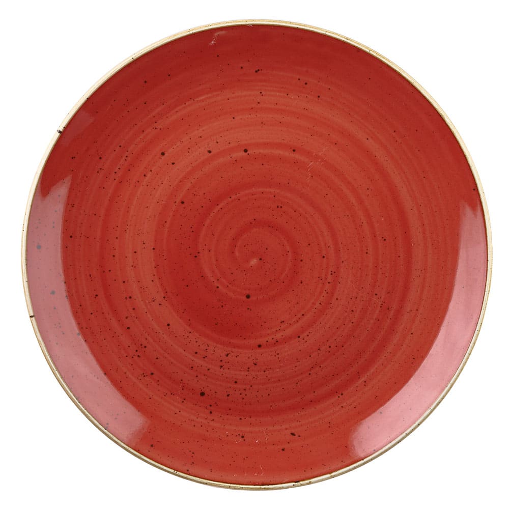 893-SBRSEVP61 6 1/2" Round Stonecast Plate - Ceramic, Berry Red