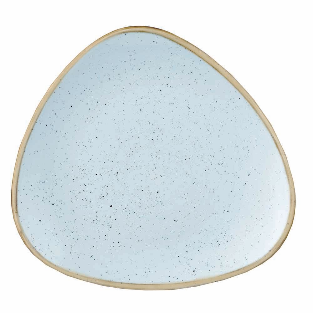 893-SDESTR101 10 1/2" Triangular Stonecast Plate - Ceramic, Duck Egg Blue