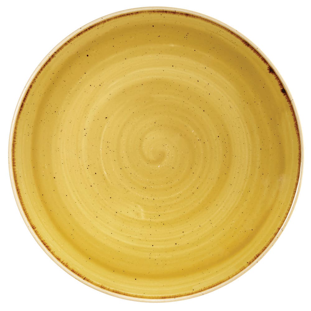 893-SMSSEV101 10 1/4" Round Stonecast Plate - Ceramic, Mustard Seed Yellow