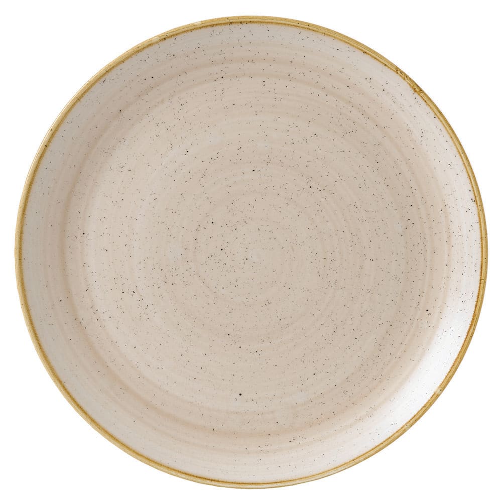 893-SNMSEV121 12 3/4" Round Stonecast Plate - Ceramic, Nutmeg Cream