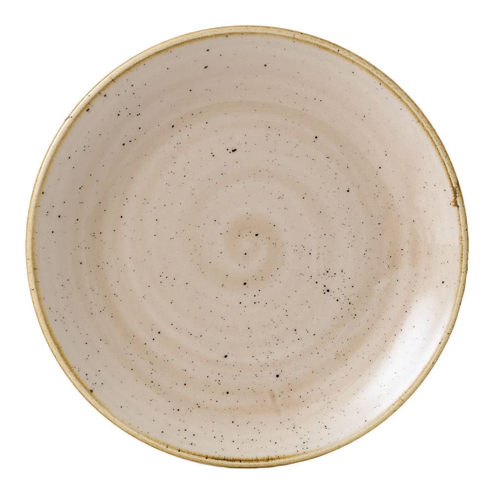 893-SNMSEVP61 6 1/2" Round Stonecast Plate - Ceramic, Nutmeg Cream