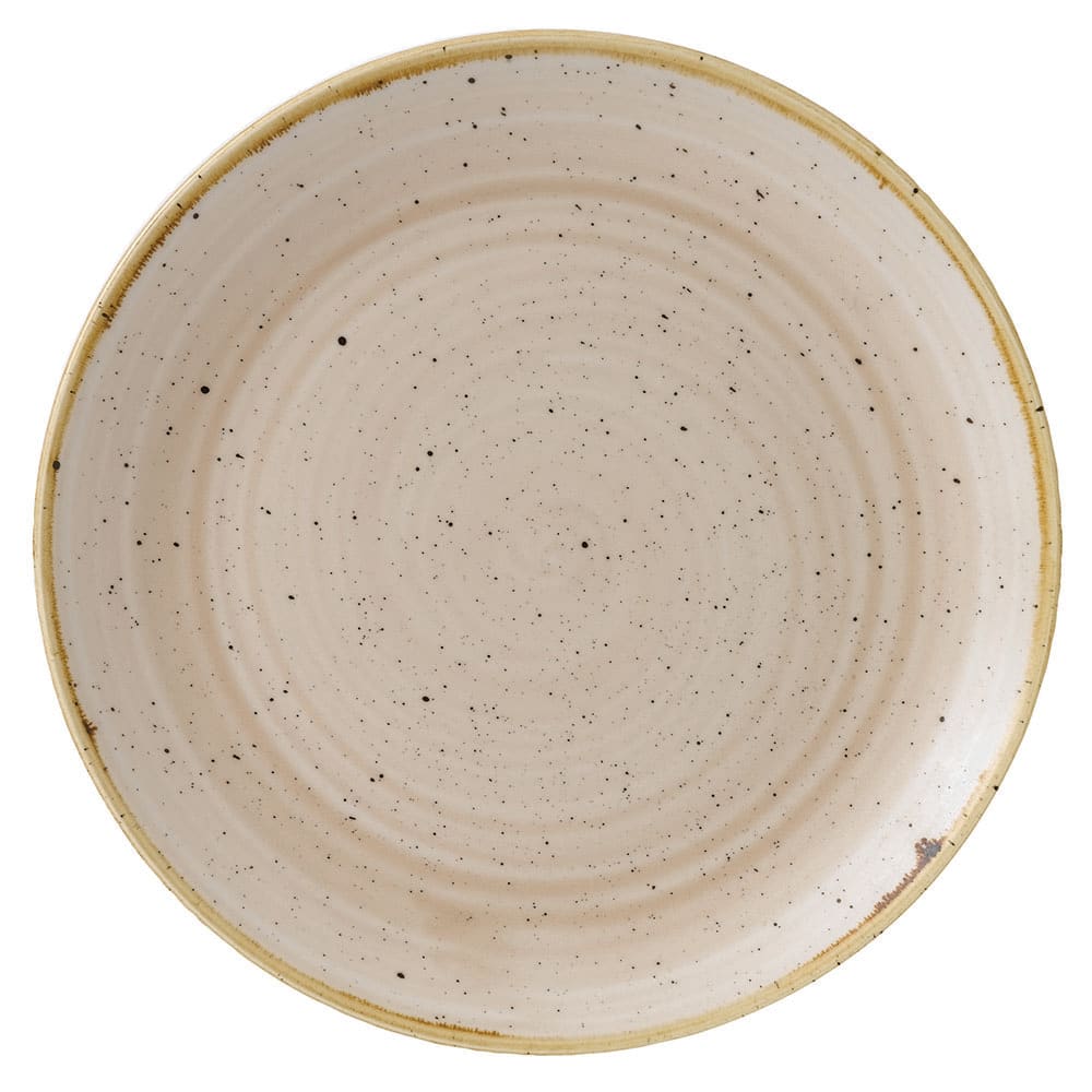 893-SNMSEVP81 8 2/3" Round Stonecast Plate - Ceramic, Nutmeg Cream