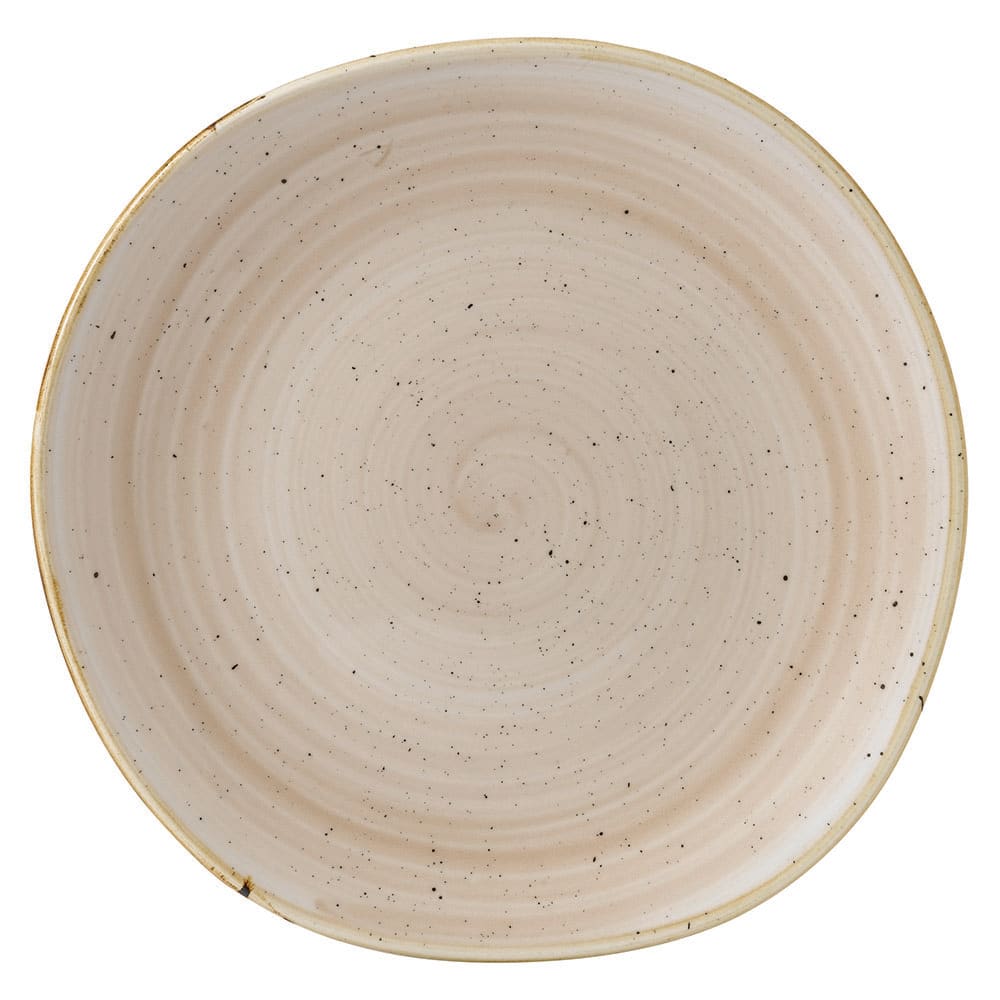 893-SNMSOG101 10 3/8" Round Stonecast Plate - Ceramic, Nutmeg Cream
