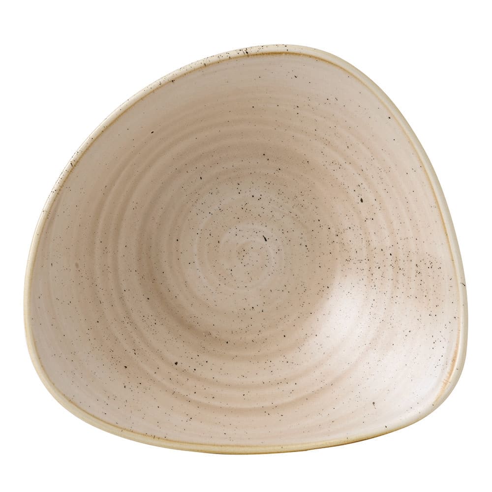 893-SNMSTRB91 21 oz Triangular Stonecast Bowl - Ceramic, Nutmeg Cream