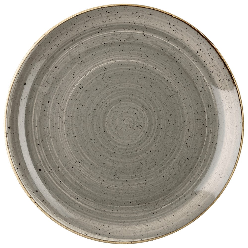 893-SPGSEV121 12 3/4" Round Stonecast Plate - Ceramic, Peppercorn Gray