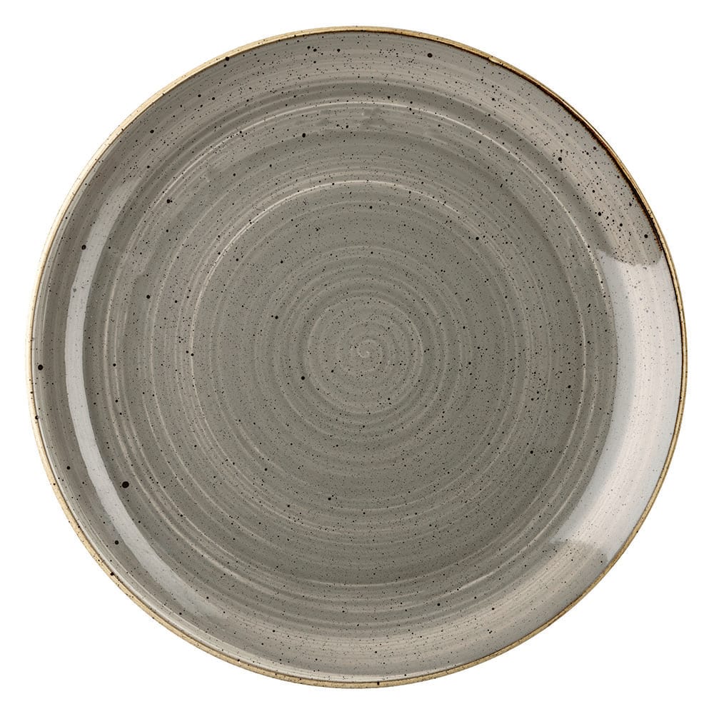 893-SPGSEVP81 8 2/3" Round Stonecast Plate - Ceramic, Peppercorn Gray