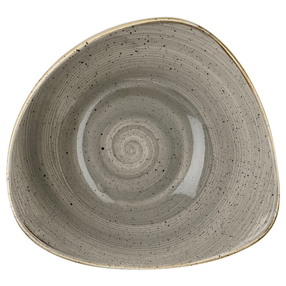 893-SPGSTRB91 21 oz Triangular Stonecast Bowl - Ceramic, Peppercorn Gray