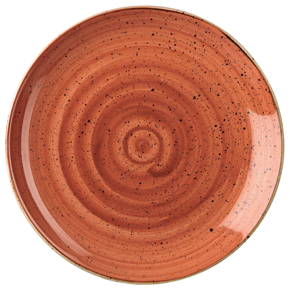 893-SSOSEV101 10 1/4" Round Stonecast Plate - Ceramic, Spiced Orange