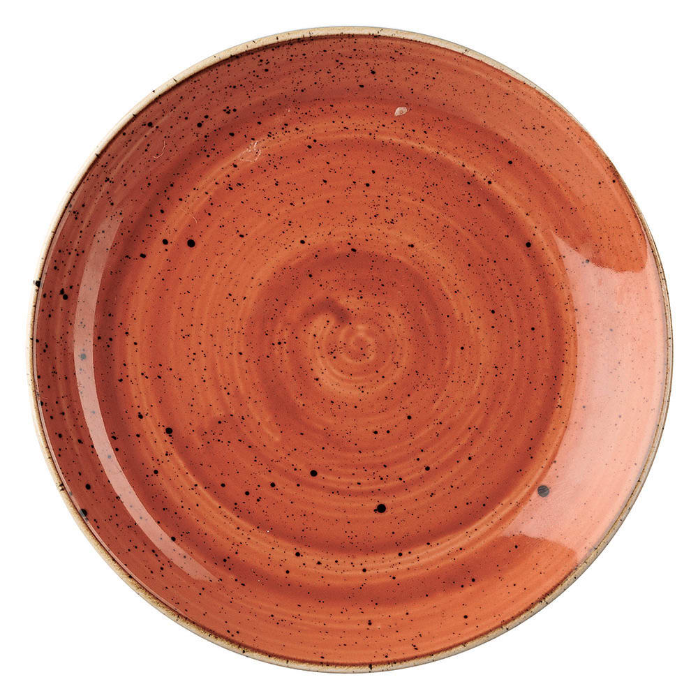 893-SSOSEVP81 8 2/3" Round Stonecast Plate - Ceramic, Spiced Orange