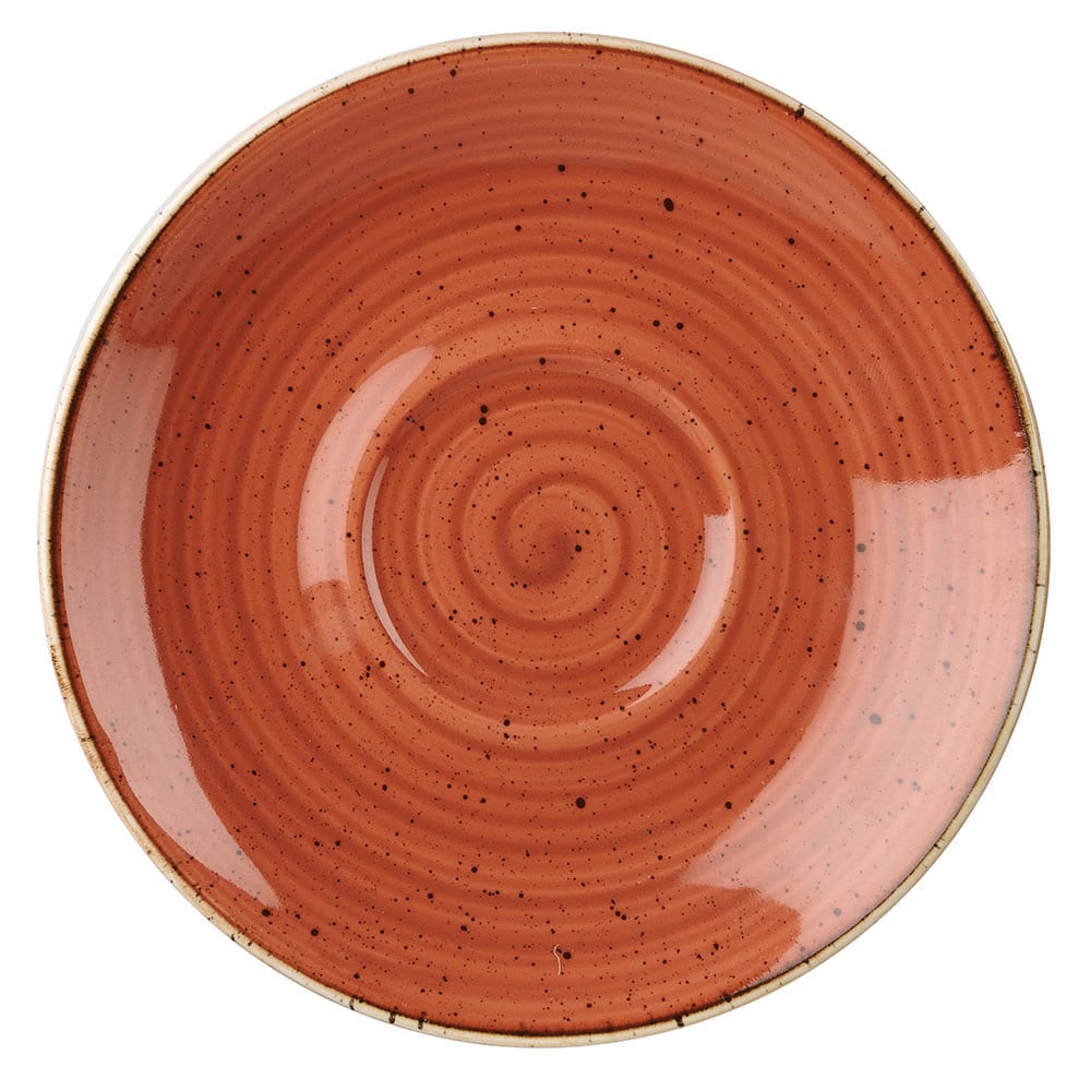 893-SSOSCSS1 6 1/4" Round Stonecast Saucer - Ceramic, Spiced Orange