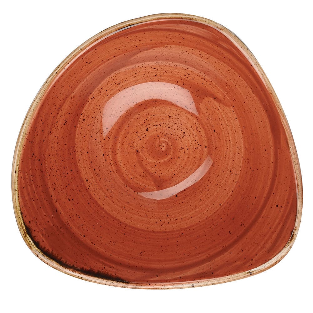 893-SSOSTRB61 9 oz Triangular Stonecast Bowl - Ceramic, Spiced Orange