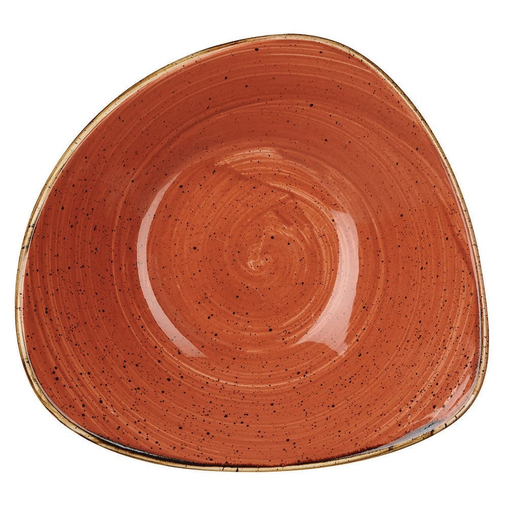 893-SSOSTRB71 13 oz Triangular Stonecast Bowl - Ceramic, Spiced Orange