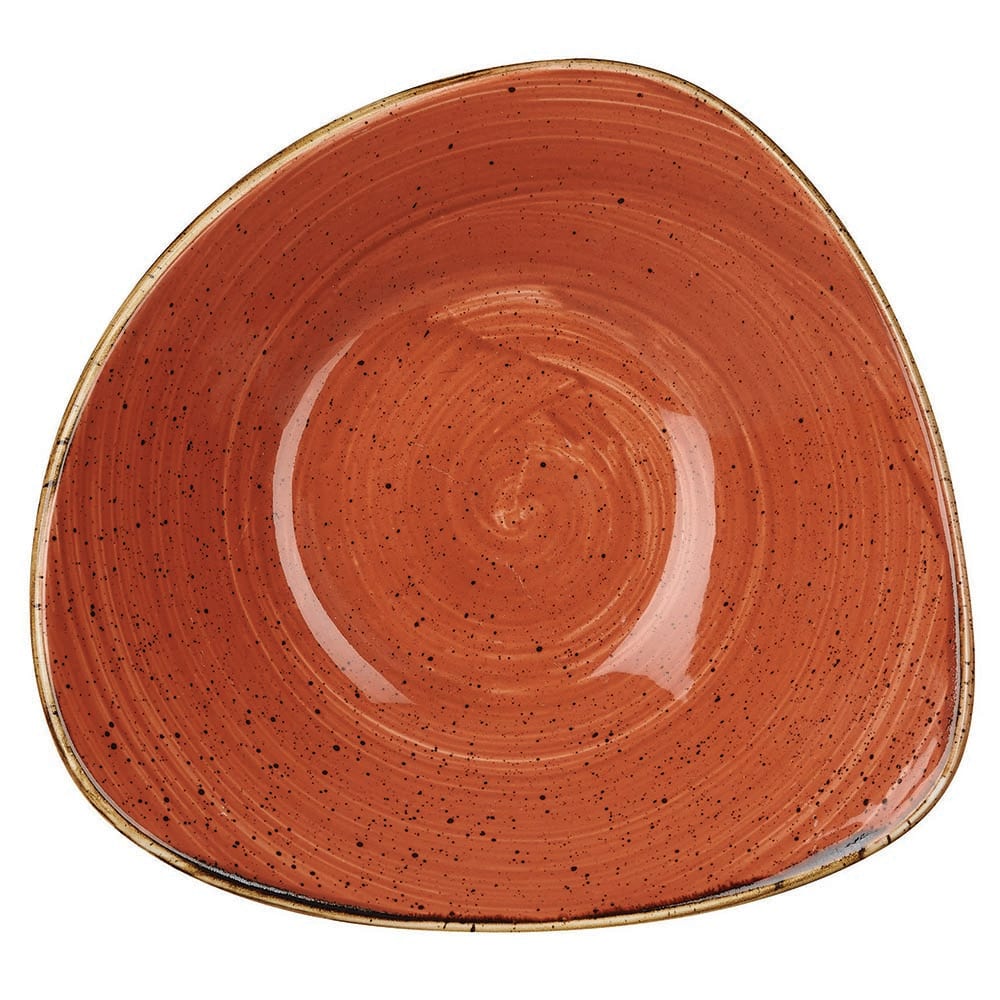 893-SSOSTRB91 21 oz Triangular Stonecast Bowl - Ceramic, Spiced Orange