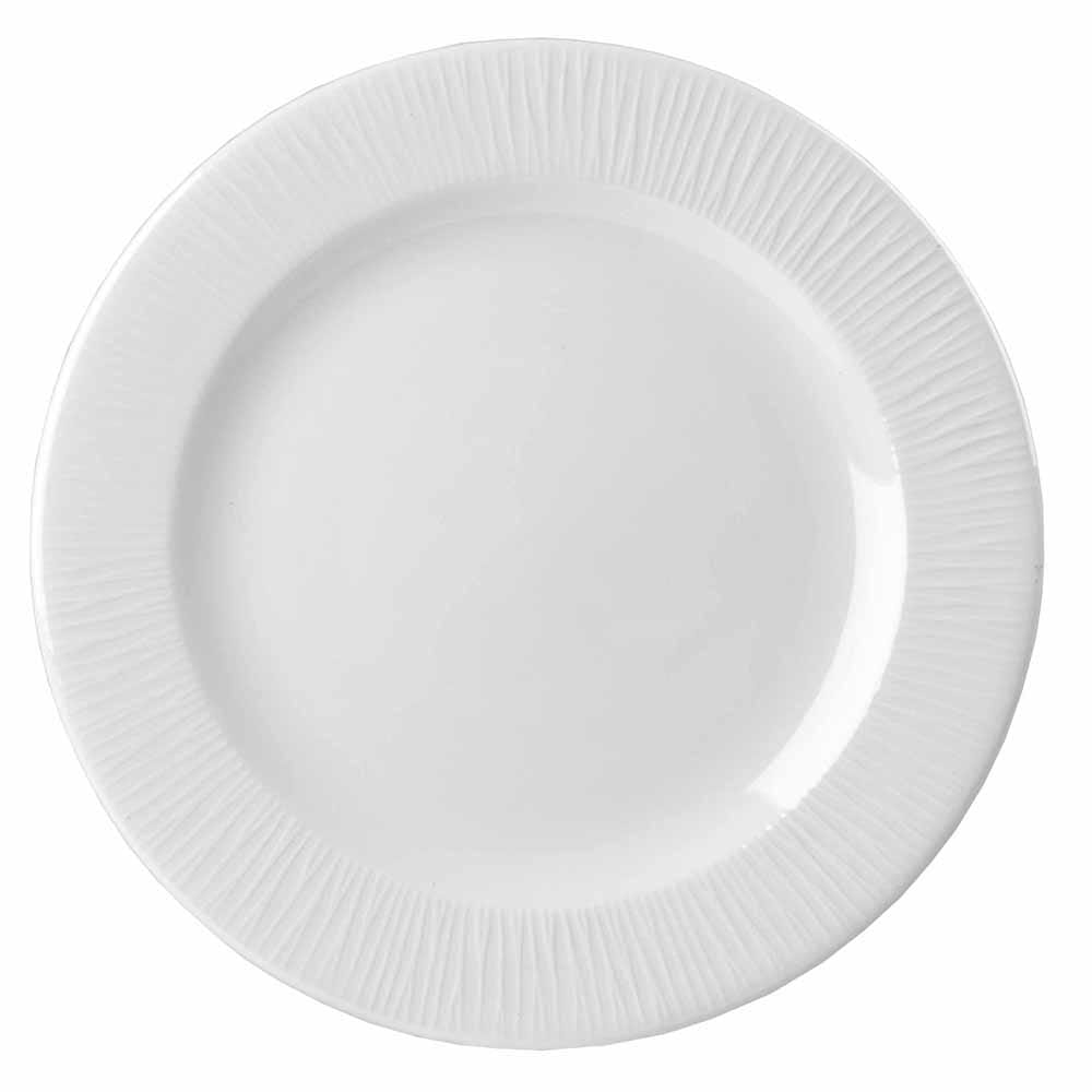 893-WHBALP81 8 1/4" Round Bamboo Plate - Ceramic, White