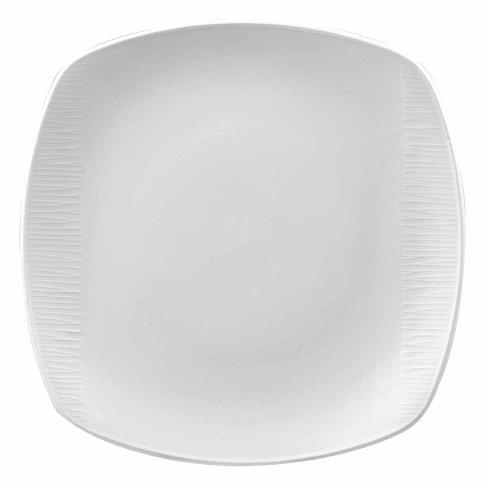 893-WHBALS91 8 1/2" Square Bamboo Plate - Ceramic, White