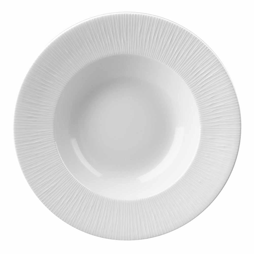 893-WHBALWBM1 10 oz Round Bamboo Bowl - Ceramic, White
