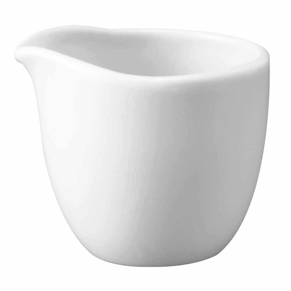 893-WHMJ1 3 oz Mediterranean Creamer - Glazed Ceramic, White