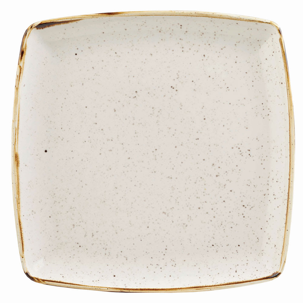 893-SWHSDS101 10 1/2" Square Stonecast Plate - Ceramic, Barley White