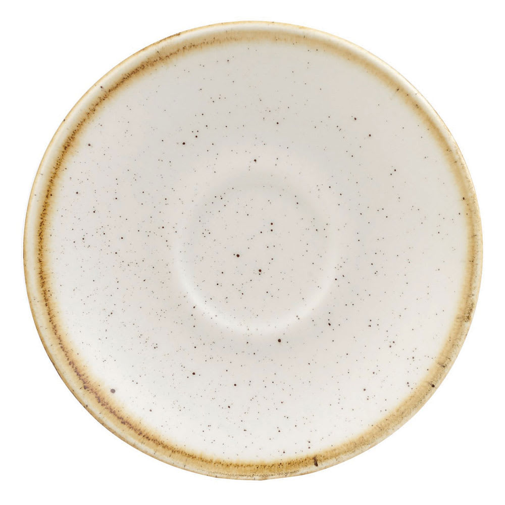 893-SWHSESS1 4 1/2" Round Stonecast Espresso Saucer - Ceramic, Barley White