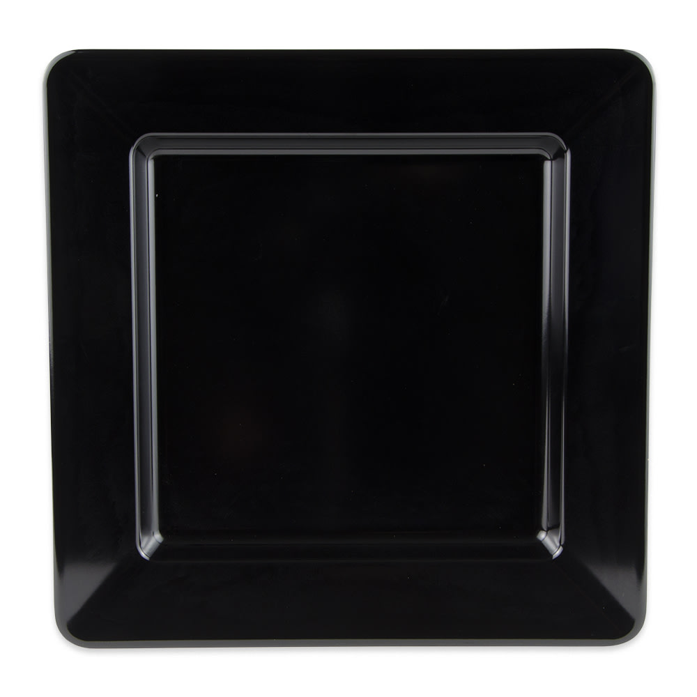 284-ML12BK 12" Square Melamine Dinner Plate, Black