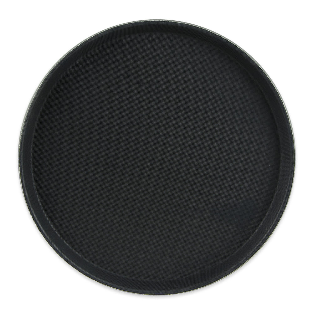 284-NS1400BK 14" Round Serving Tray, Melamine, Black