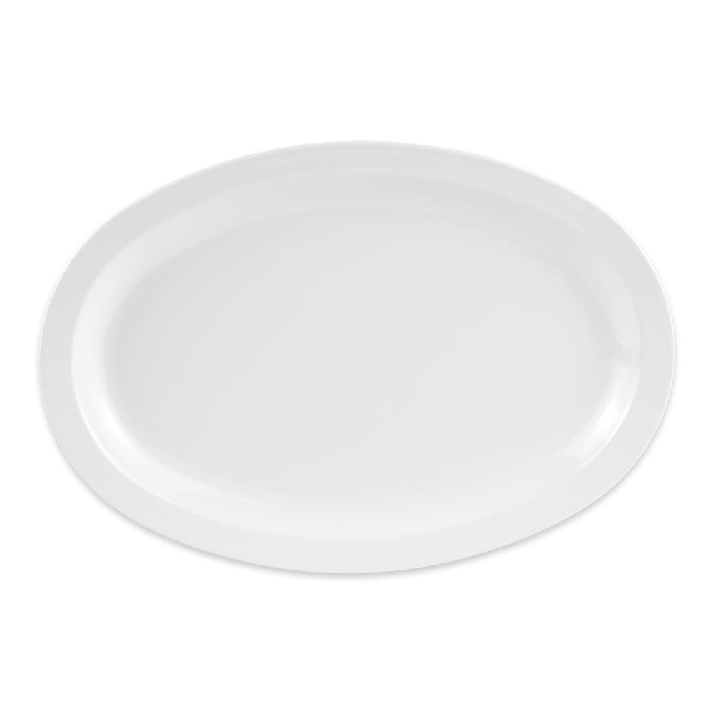 284-OP612W 11 3/4" x 8 1/4" Oval Supermel Platter - Melamine, White