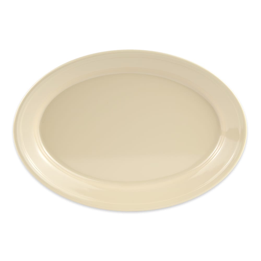 284-OP912T 12" x 8 1/2" Oval Supermel Platter -Melamine, Tan