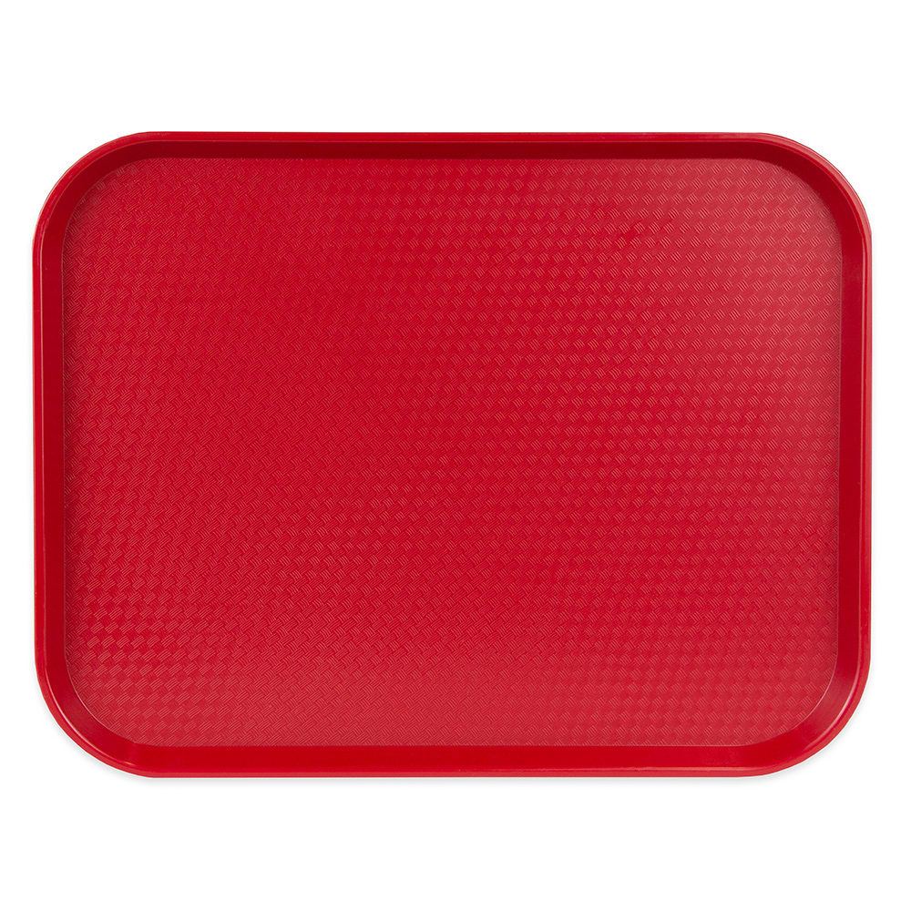 144-1418FF416 Plastic Fast Food Tray - 17 3/4"L x 13 4/5"W, Cranberry