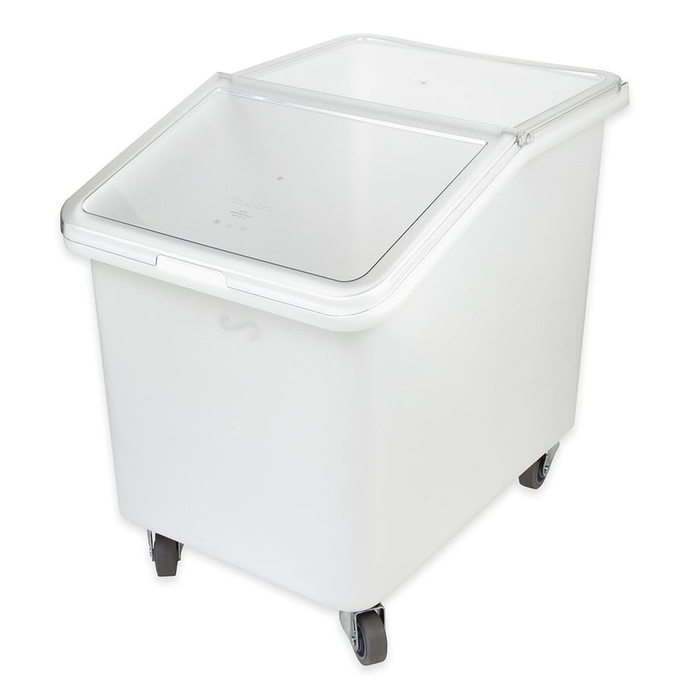 144-IBS37 Mobile Ingredient Bin - 37 Gallon Capacity, Clear Cover/White Base