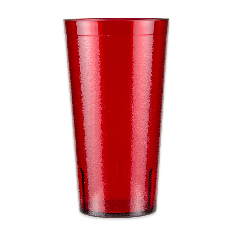 284-66324R 32 oz Red Textured Plastic Tumbler