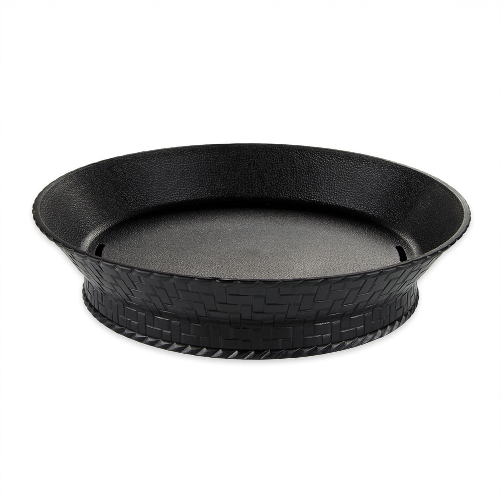 284-RB892BK 9" Round Fast Food Basket, Plastic, Black