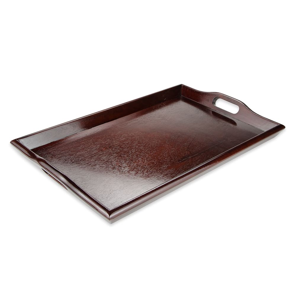284-RST2516M Rectangular Room Service Tray, 25" x 16", Hardwood, Mahogany