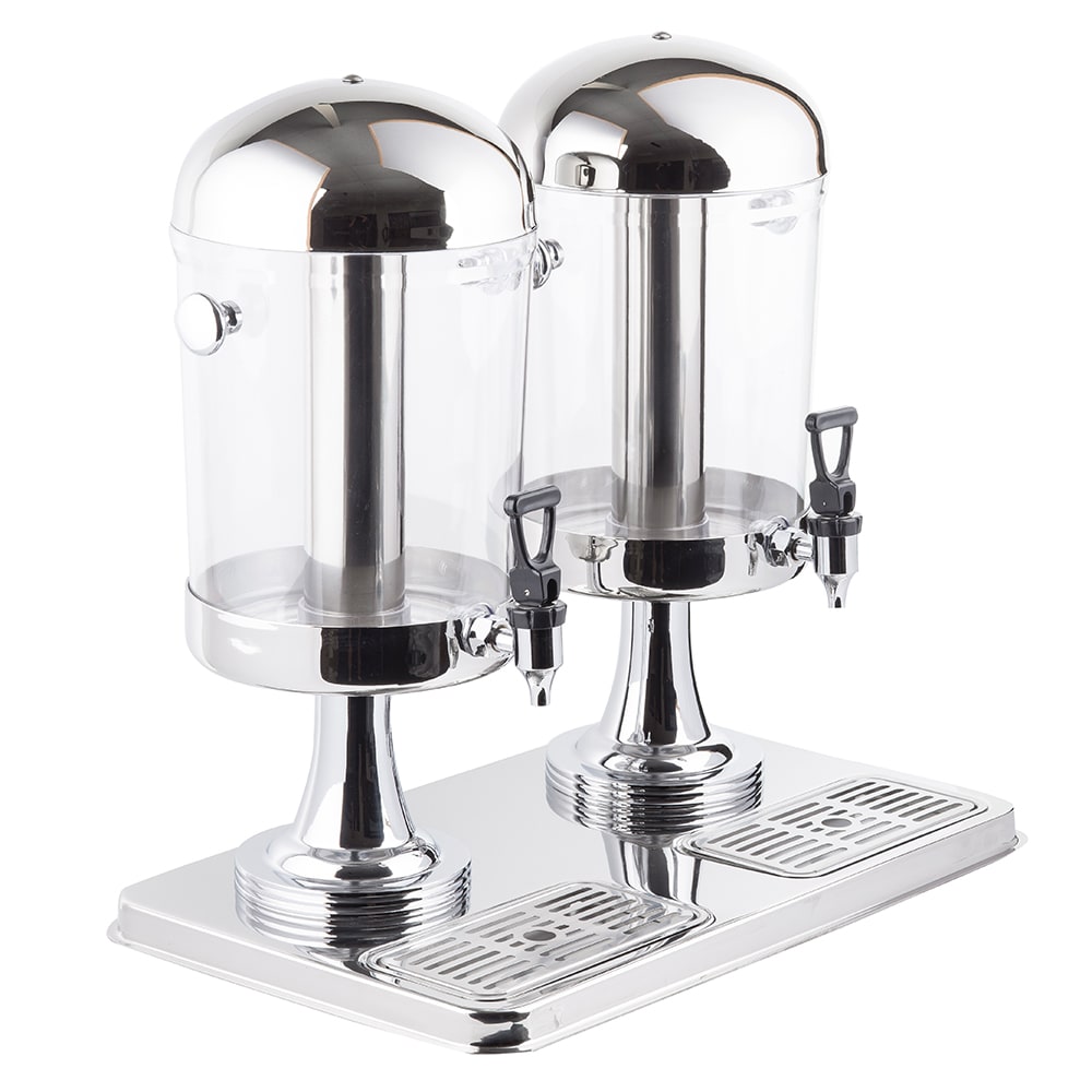229-72 4 gal Beverage Dispenser w/ Ice Tube - Plastic Container, Stainless Base