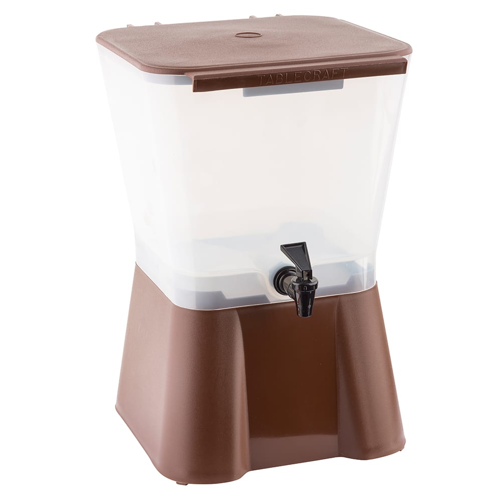 229-954 3 gal Beverage Dispenser - Plastic Container, Brown Base