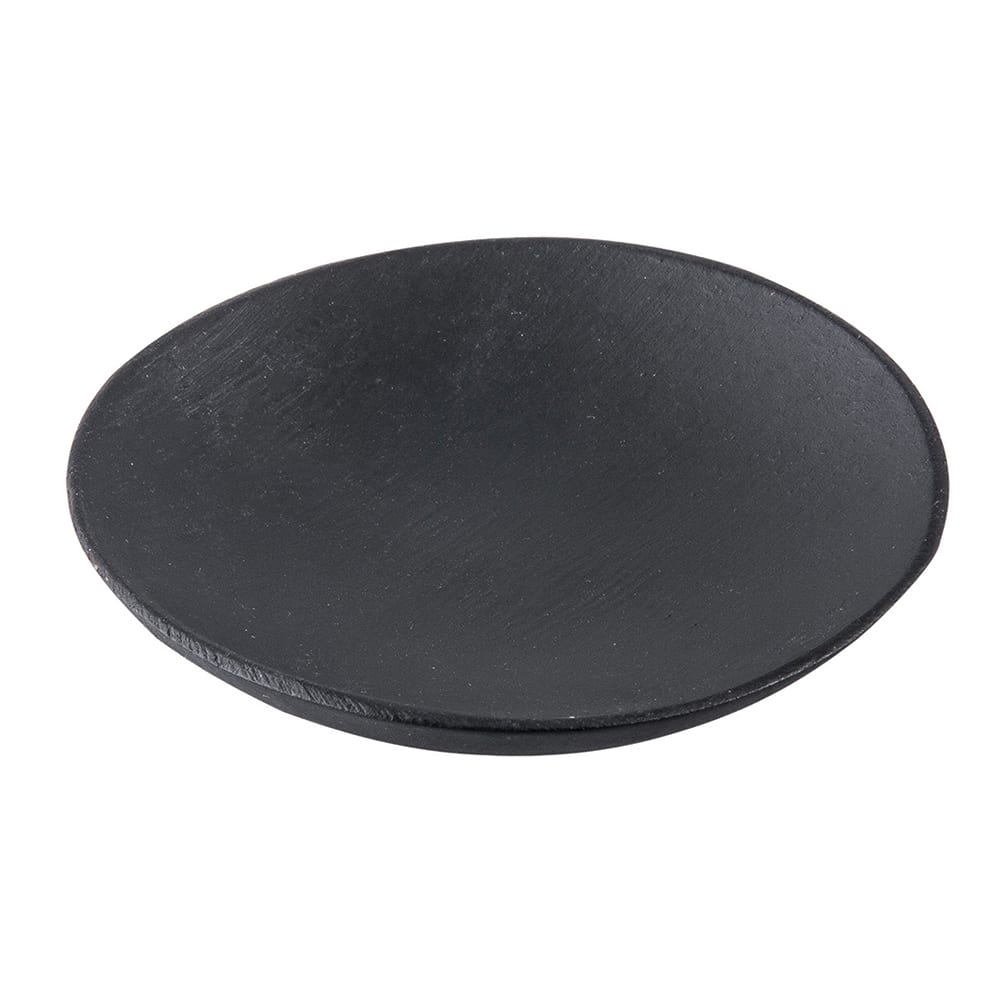 229-BAMDRBK2 2 1/2" Round Disposable Plate - Bamboo, Black