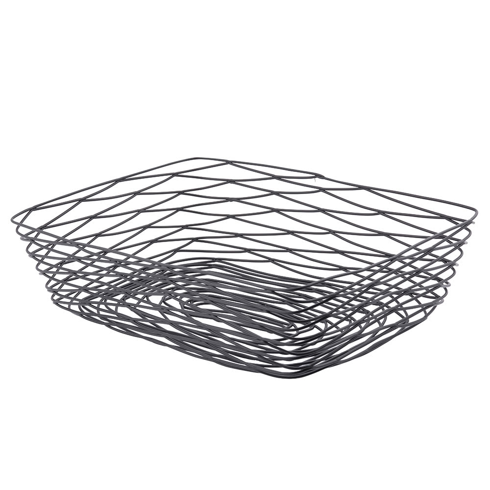 229-BK17212 Rectangular Artisan Collection Basket, 12 L x 9 W x 3 1/2"H, Metal, Black