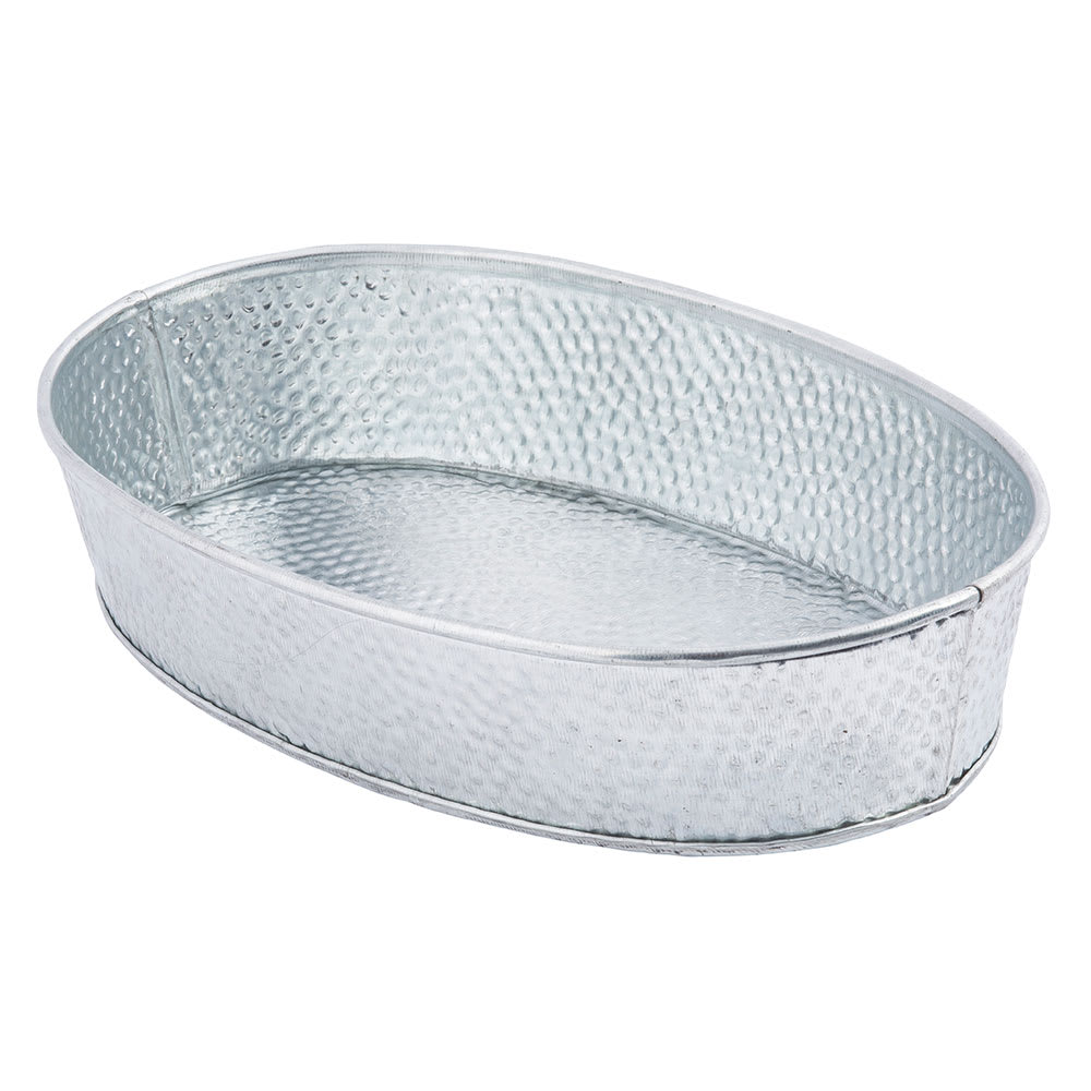 229-GP96 Oval Dinner Platter - 9 1/2x6" Galvanized Steel