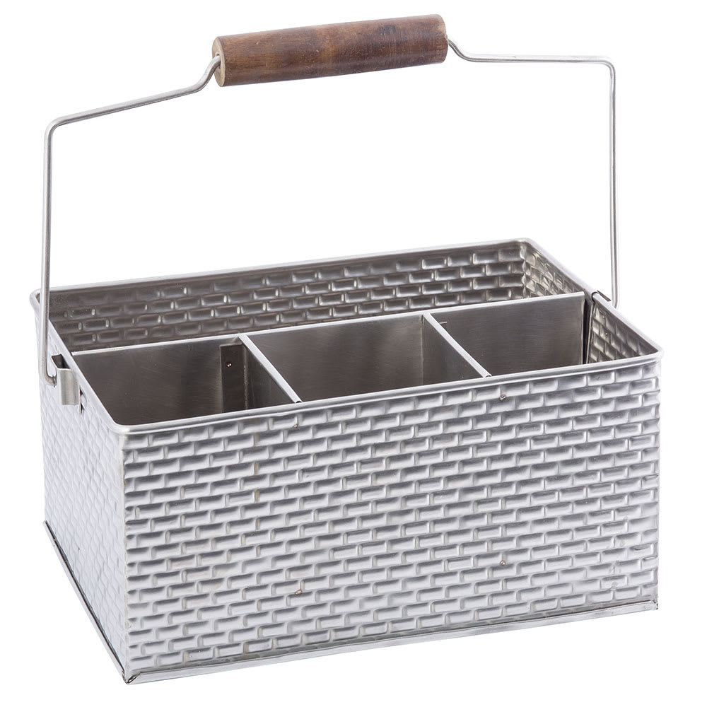 229-GPSSCADDY Rectangular Flatware Caddy w/ (4) Compartments, Stainless