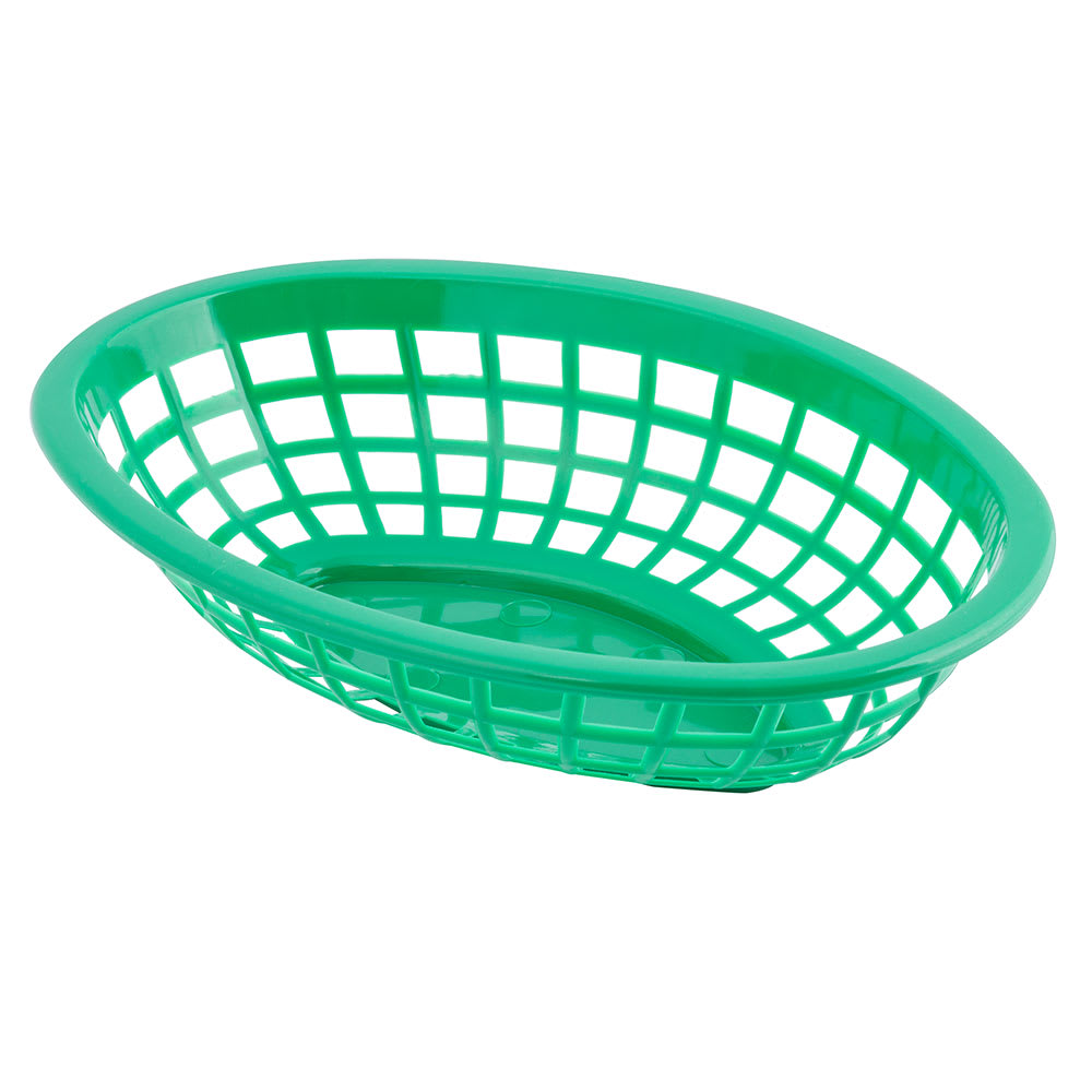 229-1071G Oval Side Order Basket, 7 3/4 x 5 1/2 x 1 7/8", Green