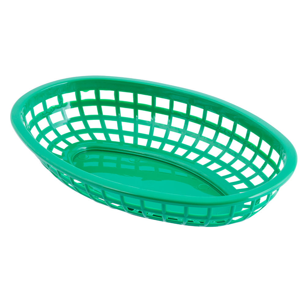 229-1074G Classic Basket - 9 1/4" x 6 " x 1 3/4", Polyethylene, Green
