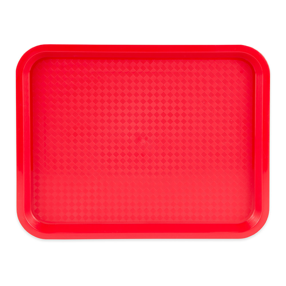 370-FFT1014RD Plastic Fast Food Tray - 14"L x 10"W, Red