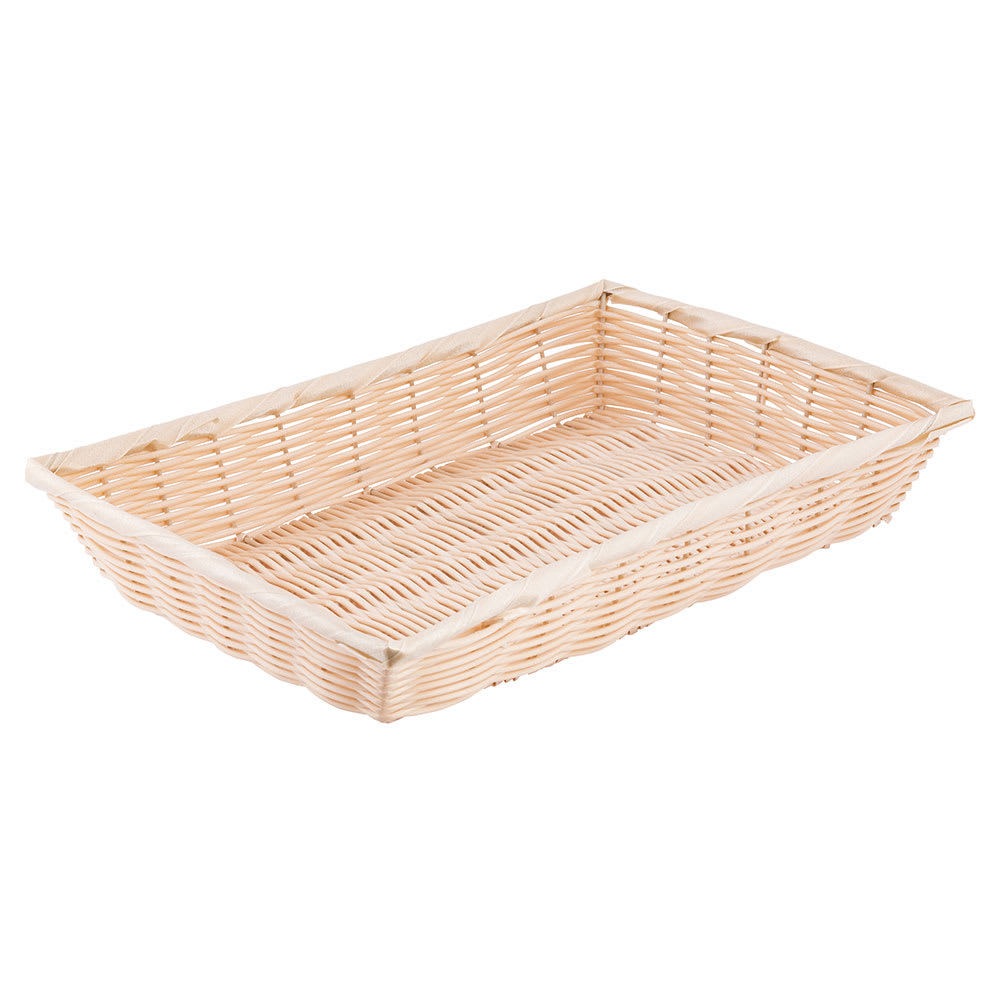 229-1189W Handwoven Basket, 16 x 11 1/4 x 3", Polypropylene Cord, Natural