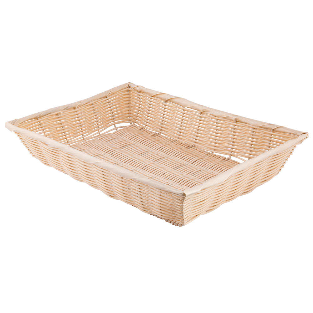Tablecraft 1192W Handwoven Basket, 18 x 12 1/2 x 3", Polypropylene Cord, Natural